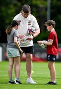 20 June 2025; Joe McCarthy signs autographs after a British & Irish Lions community engagement event at UCD Bowl in Dublin. Photo by Brendan Moran/Sportsfile