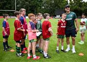 20 June 2025; James Lowe of British & Irish Lions poses for a photo during a British & Irish Lions community engagement event with pupils from Moorefields Primary school in Antrim, St Colombia's National School in Dublin, Clerigan National School in Tipperary and St Brendan's National School in Galway at UCD Bowl in Dublin. Photo by Brendan Moran/Sportsfile