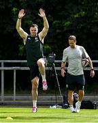20 June 2025; James Ryan goes through an exercise routine before a British & Irish Lions community engagement event at UCD Bowl in Dublin. Photo by Brendan Moran/Sportsfile