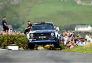 20 June 2025; David Bogie and John Rowan compete in their Ford Escort Mk2 during day one of the Wilton Recycling Donegal International Rally at Letterkenny in Donegal. Photo by Philip Fitzpatrick/Sportsfile
