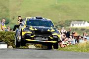 20 June 2025; Michael Boyle and Dermot McCafferty compete in their VW Polo GTI R5 during day one of the Wilton Recycling Donegal International Rally at Letterkenny in Donegal. Photo by Philip Fitzpatrick/Sportsfile