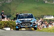 20 June 2025; Hayden Paddon and David Moynihan compete in their Hyundai I20 Rally 2 during day one of the Wilton Recycling Donegal International Rally at Letterkenny in Donegal. Photo by Philip Fitzpatrick/Sportsfile