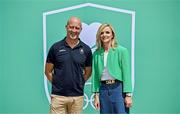 20 June 2025; President of the Olympic Federation of Ireland Lochlan Walsh with Olympian and President of the Irish Olympians Association Roisin McGettigan during the Irish Olympians’ Association summer barbecue at Olympic House on the Sport Ireland Campus in Dublin. Photo by Sam Barnes/Sportsfile