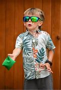 20 June 2025; Ruairi Dumas, aged 4, pictured during the Irish Olympians’ Association summer barbecue at Olympic House on the Sport Ireland Campus in Dublin. Photo by Sam Barnes/Sportsfile