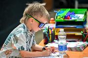 20 June 2025; Ruairi Dumas, aged 4, pictured during the Irish Olympians’ Association summer barbecue at Olympic House on the Sport Ireland Campus in Dublin. Photo by Sam Barnes/Sportsfile