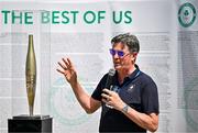 20 June 2025; Chief Executive of the Olympic Federation of Ireland Peter Sherrard speaking during the Irish Olympians’ Association summer barbecue at Olympic House on the Sport Ireland Campus in Dublin. Photo by Sam Barnes/Sportsfile