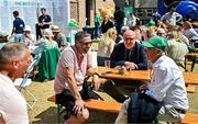 20 June 2025; Guests, including Irish Olympic silver medallist Kenneth Egan, second from left, Sport Ireland Director for High Performance and Governing Bodies Paul McDermott, third from left, and Irish Olympic silver Medallist John Treacy, right, pictured during the Irish Olympians’ Association summer barbecue at Olympic House on the Sport Ireland Campus in Dublin. Photo by Sam Barnes/Sportsfile