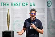 20 June 2025; Chief Executive of the Olympic Federation of Ireland Peter Sherrard speaking during the Irish Olympians’ Association summer barbecue at Olympic House on the Sport Ireland Campus in Dublin. Photo by Sam Barnes/Sportsfile