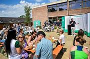 20 June 2025; Chief Executive of the Olympic Federation of Ireland Peter Sherrard speaking during the Irish Olympians’ Association summer barbecue at Olympic House on the Sport Ireland Campus in Dublin. Photo by Sam Barnes/Sportsfile
