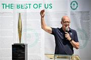 20 June 2025; Olympic Federation of Ireland President Lochlann Walsh speaking during the Irish Olympians’ Association summer barbecue at Olympic House on the Sport Ireland Campus in Dublin. Photo by Sam Barnes/Sportsfile