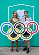 20 June 2025; Irish Women's Rugby 7's Olympian Kathy Baker OLY, left, and sister Kim Baker pictured during the Irish Olympians’ Association summer barbecue at Olympic House on the Sport Ireland Campus in Dublin. Photo by Sam Barnes/Sportsfile
