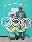 20 June 2025; Irish Olympian Ian Pringle OLY and his wife Joan Pringle pictured during the Irish Olympians’ Association summer barbecue at Olympic House on the Sport Ireland Campus in Dublin. Photo by Sam Barnes/Sportsfile