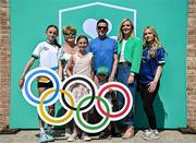 20 June 2025; President of the Irish Olympians Association Roisin McGettigan OLY, second from right, pictured with family during the Irish Olympians’ Association summer barbecue at Olympic House on the Sport Ireland Campus in Dublin. Photo by Sam Barnes/Sportsfile