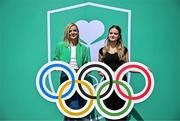 20 June 2025; President of the Irish Olympians Association Roisin McGettigan OLY, left, and Ella McEvoy pictured during the Irish Olympians’ Association summer barbecue at Olympic House on the Sport Ireland Campus in Dublin. Photo by Sam Barnes/Sportsfile