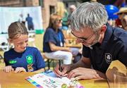 20 June 2025; Irish Olympian Thomas Barr OLY signs an autograph during the Irish Olympians’ Association summer barbecue at Olympic House on the Sport Ireland Campus in Dublin. Photo by Sam Barnes/Sportsfile
