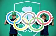 20 June 2025; Maria Peck, aged 10, left, and her sister Eimear Peck, aged 8, pictured during the Irish Olympians’ Association summer barbecue at Olympic House on the Sport Ireland Campus in Dublin. Photo by Sam Barnes/Sportsfile