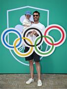 20 June 2025; Irish Olympic Swimmer Barry Murphy OLY and his son Max, aged 20 months, pictured during the Irish Olympians’ Association summer barbecue at Olympic House on the Sport Ireland Campus in Dublin. Photo by Sam Barnes/Sportsfile