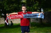 20 June 2025; British & Lions supporters Leo Butler, age 9, from Cork, before the Lions 1888 Cup match between the British & Irish Lions and Argentina at the Aviva Stadium in Dublin. Photo by Ramsey Cardy/Sportsfile
