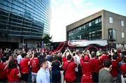 20 June 2025; The British & Irish Lions team bus arrives ahead of the Lions 1888 Cup match between the British & Irish Lions and Argentina at the Aviva Stadium in Dublin. Photo by Ramsey Cardy/Sportsfile