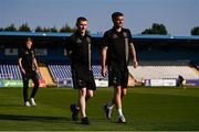 20 June 2025; Ross Tierney, left, and Adam McDonnell of Bohemians before the SSE Airtricity Men's Premier Division match between Waterford and Bohemians at the Regional Sports Centre in Waterford. Photo by Ben McShane/Sportsfile