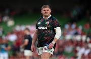 20 June 2025; Tadhg Furlong of British & Irish Lions warms up before the Lions 1888 Cup match between the British & Irish Lions and Argentina at the Aviva Stadium in Dublin. Photo by Ramsey Cardy/Sportsfile