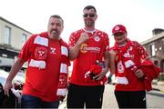 20 June 2025; Shelbourne supporters before the SSE Airtricity Men's Premier Division match between Shelbourne and Derry City at Tolka Park in Dublin. Photo by Thomas Flinkow/Sportsfile