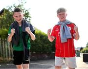 20 June 2025; Shelbourne supporters before the SSE Airtricity Men's Premier Division match between Shelbourne and Derry City at Tolka Park in Dublin. Photo by Thomas Flinkow/Sportsfile