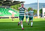 20 June 2025; Michael Noonan of Shamrock Rovers celebrates after scoring his side's first goal during the SSE Airtricity Men's Premier Division match between Shamrock Rovers and Cork City at Tallaght Stadium in Dublin. Photo by David Fitzgerald/Sportsfile