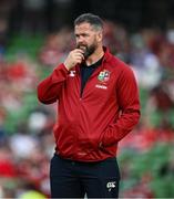 20 June 2025; British & Irish Lions head coach Andy Farrell before the Lions 1888 Cup match between the British & Irish Lions and Argentina at the Aviva Stadium in Dublin. Photo by Brendan Moran/Sportsfile