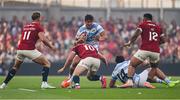 20 June 2025; Lucio Cinti of Argentina in action against Fin Smith of British & Irish Lions during the Lions 1888 Cup match between the British & Irish Lions and Argentina at the Aviva Stadium in Dublin. Photo by Ramsey Cardy/Sportsfile