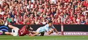 20 June 2025; Ignacio Mendy of Argentina scores his side's first try during the Lions 1888 Cup match between the British & Irish Lions and Argentina at the Aviva Stadium in Dublin. Photo by Ramsey Cardy/Sportsfile