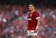 20 June 2025; Sione Tuipulotu of British & Irish Lions during the Lions 1888 Cup match between the British & Irish Lions and Argentina at the Aviva Stadium in Dublin. Photo by Brendan Moran/Sportsfile