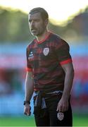 20 June 2025; Derry City manager Tiernan Lynch during the SSE Airtricity Men's Premier Division match between Shelbourne and Derry City at Tolka Park in Dublin. Photo by Thomas Flinkow/Sportsfile