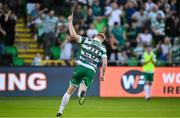 20 June 2025; Rory Gaffney of Shamrock Rovers celebrates after scoring his side's fourth goal during the SSE Airtricity Men's Premier Division match between Shamrock Rovers and Cork City at Tallaght Stadium in Dublin. Photo by David Fitzgerald/Sportsfile