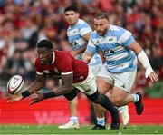 20 June 2025; Maro Itoje of British & Irish Lions in action against Mayco Vivas of Argentina during the Lions 1888 Cup match between the British & Irish Lions and Argentina at the Aviva Stadium in Dublin. Photo by Brendan Moran/Sportsfile
