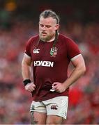 20 June 2025; Finlay Bealham of British & Irish Lions reacts after conceding his side's third try during the Lions 1888 Cup match between the British & Irish Lions and Argentina at the Aviva Stadium in Dublin. Photo by Brendan Moran/Sportsfile