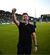 20 June 2025; Shamrock Rovers manager Stephen Bradley celebrates after the SSE Airtricity Men's Premier Division match between Shamrock Rovers and Cork City at Tallaght Stadium in Dublin. Photo by David Fitzgerald/Sportsfile