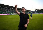 20 June 2025; Shamrock Rovers manager Stephen Bradley celebrates after the SSE Airtricity Men's Premier Division match between Shamrock Rovers and Cork City at Tallaght Stadium in Dublin. Photo by David Fitzgerald/Sportsfile