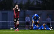 20 June 2025; Adam McDonnell of Bohemians reacts to a late chance on goal during the SSE Airtricity Men's Premier Division match between Waterford and Bohemians at the Regional Sports Centre in Waterford. Photo by Ben McShane/Sportsfile