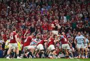 20 June 2025; British & Irish Lions supporters look on in the last moments of the the Lions 1888 Cup match between the British & Irish Lions and Argentina at the Aviva Stadium in Dublin. Photo by Brendan Moran/Sportsfile
