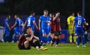 20 June 2025; Leigh Kavanagh of Bohemians reacts at the final whistle of the SSE Airtricity Men's Premier Division match between Waterford and Bohemians at the Regional Sports Centre in Waterford. Photo by Ben McShane/Sportsfile