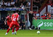 20 June 2025; Shelbourne manager Damien Duff watches on during the SSE Airtricity Men's Premier Division match between Shelbourne and Derry City at Tolka Park in Dublin. Photo by Thomas Flinkow/Sportsfile