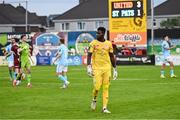 20 June 2025; St Patrick's Athletic goalkeeper Joseph Anang after his side's defeat in the SSE Airtricity Men's Premier Division match between Galway United and St Patrick's Athletic at Eamonn Deacy Park in Galway. Photo by Piaras Ó Mídheach/Sportsfile