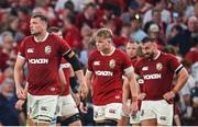 20 June 2025; British & Irish Lions players, including Tadhg Beirne, left, after their side's defeat in the Lions 1888 Cup match between the British & Irish Lions and Argentina at the Aviva Stadium in Dublin. Photo by Ramsey Cardy/Sportsfile