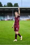 20 June 2025; David Hurley of Galway United celebrates after his side's victory in the SSE Airtricity Men's Premier Division match between Galway United and St Patrick's Athletic at Eamonn Deacy Park in Galway. Photo by Piaras Ó Mídheach/Sportsfile