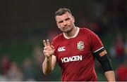 20 June 2025; Tadhg Beirne of British & Irish Lions dejected after the Lions 1888 Cup match between the British & Irish Lions and Argentina at the Aviva Stadium in Dublin. Photo by Ramsey Cardy/Sportsfile