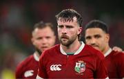 20 June 2025; Mack Hansen of British & Irish Lions, centre, and team-mates after the Lions 1888 Cup match between the British & Irish Lions and Argentina at the Aviva Stadium in Dublin. Photo by Brendan Moran/Sportsfile