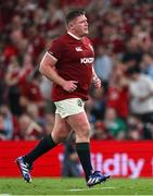 20 June 2025; Tadhg Furlong of British & Irish Lions leaves the pitch for a HIA during the Lions 1888 Cup match between the British & Irish Lions and Argentina at the Aviva Stadium in Dublin. Photo by Brendan Moran/Sportsfile