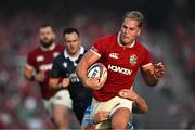 20 June 2025; Duhan van der Merwe of British & Irish Lions makes a break during the Lions 1888 Cup match between the British & Irish Lions and Argentina at the Aviva Stadium in Dublin. Photo by Brendan Moran/Sportsfile