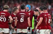 20 June 2025; Tadhg Beirne of British & Irish Lions, centre, speaks to team-mates during the Lions 1888 Cup match between the British & Irish Lions and Argentina at the Aviva Stadium in Dublin. Photo by Brendan Moran/Sportsfile